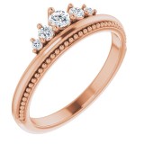 14K Rose 1/5 CTW Diamond Stackable Crown Ring photo