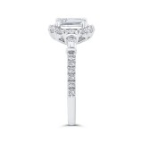 Shah Luxury 14K Two Tone Gold Emerald Cut Diamond Halo Engagement Ring (Semi-Mount) photo 3