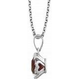 14K White Mozambique Garnet & .05 CTW Diamond 18 Necklace photo 2