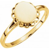 14K Yellow 8x6.7 mm Oval Signet Ring photo