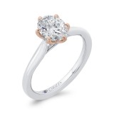 Shah Luxury 14K Two-Tone Gold Oval Diamond Solitaire Engagement Ring  (Semi-Mount) photo 2