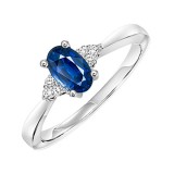 Gems One 10Kt White Gold Diamond (1/20Ctw) & Sapphire (1/2 Ctw) Ring photo