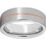Serinium Pipe Cut Band with a 1mm 14K Rose Gold Inlay and Satin Finish photo