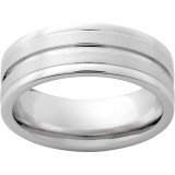 Serinium Rounded Edge Band with One 1mm Groove and Stone Finish photo