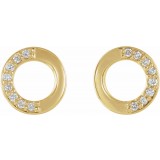 14K Yellow .08 CTW Diamond Circle Earrings photo 2