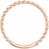 14K Rose 2 mm Stackable Bead Ring photo 2