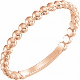 14K Rose 2 mm Stackable Bead Ring photo