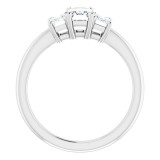 14K White 6x4 mm Emerald Cubic Zirconia & 1 1/5 CTW Diamond Engagement Ring photo 4