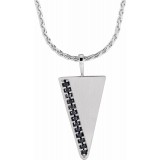 14K White 1/5 CTW Black Diamond Triangle 24 Necklace photo