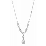 14K White 1/4 CTW Diamond Y 18 Necklace photo