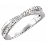 14K White 1/5 CTW Diamond Criss-Cross Ring photo