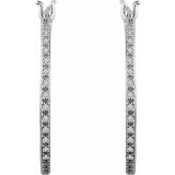 14K White 1/4 CTW Diamond Hoop Earrings photo 2