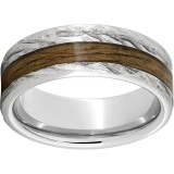 Serinium Pipe Cut Band with Bourbon Barrel Aged Inlay and Bark Finish photo