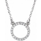 14K White 1/10 CTW Diamond Circle 16 Necklace photo