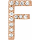 14K Rose .05 CTW Diamond Single Initial F Earring photo