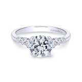 Gabriel & Co. 14k White Gold Contemporary Straight Engagement Ring photo