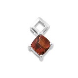 14K White Gold 10mm Cushion Citrine Madeira Pendant photo