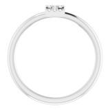 14K White .04 CTW Diamond Initial I Ring photo 2