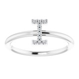 14K White .04 CTW Diamond Initial I Ring photo 3