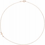 14K Rose Off-Center Sideways Cross 16 Necklace photo 2