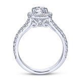 Gabriel & Co. 14k White Gold Contemporary Halo Engagement Ring photo 2