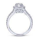 Gabriel & Co. 14k White Gold Contemporary Halo Engagement Ring photo 2