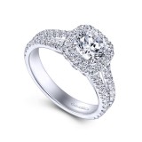 Gabriel & Co. 14k White Gold Contemporary Halo Engagement Ring photo 3