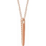 14K Rose 1/4 CTW Diamond Graduated Bar 16-18 Necklace photo 2
