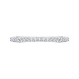 Shah Luxury 14K White Gold Round Diamond Wedding Band photo