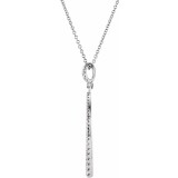 14K White 5/8 CTW Diamond Oval Silhouette 18 Necklace photo 2
