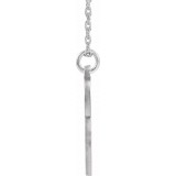 14K White Script Initial O 16-18 Necklace photo 2
