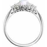 14K White Opal & 1/5 CTW Diamond Ring photo 2
