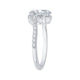 Shah Luxury 14K White Gold Oval Cut Diamond Promise Engagement Ring (Semi-Mount) photo 3