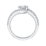 Shah Luxury 14K White Gold Oval Cut Diamond Promise Engagement Ring (Semi-Mount) photo 4