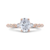 Shah Luxury 18K Rose Gold Diamond Engagement Ring (Semi-Mount) photo