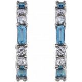 14K White Aquamarine & 1/2 CTW Diamond Earrings photo 2