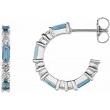 14K White Aquamarine & 1/2 CTW Diamond Earrings photo