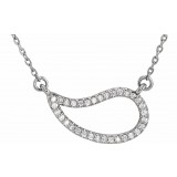 14K White 1/6 CTW Diamond Paisley 18 Necklace photo