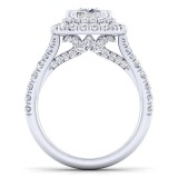 Gabriel & Co. 14k White Gold Entwined Double Halo Engagement Ring photo 2