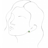 14K Yellow Emerald & 1/8 CTW Diamond Earrings photo 3