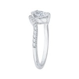 Shah Luxury 14K White Gold Pear Diamond Promise Engagement Ring (Semi-Mount) photo 3