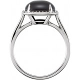 14K White Onyx & .06 CTW Diamond Ring photo 2