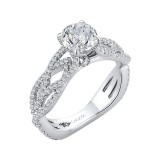 Shah Luxury 14K White Gold Round Diamond Engagement Ring with Split Shank (Semi-Mount) photo 2