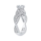 Shah Luxury 14K White Gold Round Diamond Engagement Ring with Split Shank (Semi-Mount) photo 3