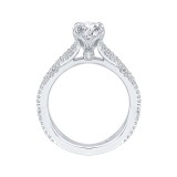 Shah Luxury 14K White Gold Round Diamond Engagement Ring with Split Shank (Semi-Mount) photo 4