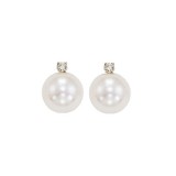 Gems One 14Kt White Gold Diamond (1/20Ctw) & Pearl (1 Ctw) Earring photo