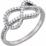 14K White 1/3 CTW Diamond Knot Ring photo