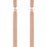 14K Rose 29x2.4 mm Sculptural Bar Earrings photo 2