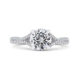 Shah Luxury Round Diamond Engagement Ring In 14K White Gold with Split Shank (Semi-Mount) photo