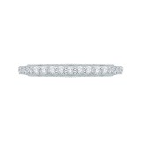 Shah Luxury 14K White Gold Round Diamond Wedding Band with Euro Shank photo